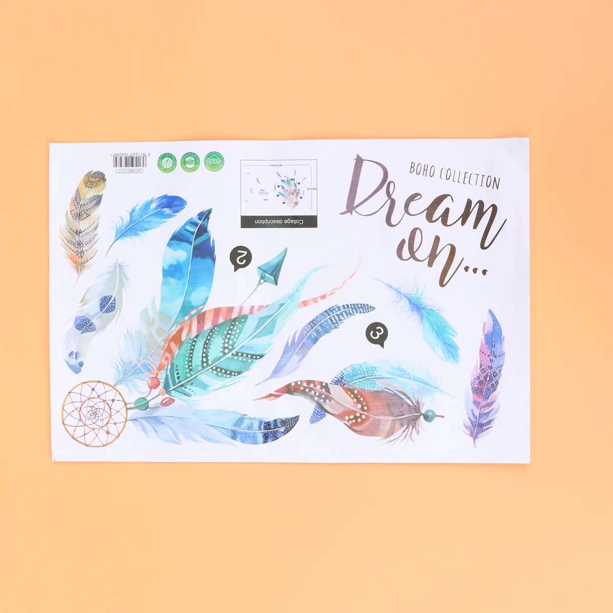 

1pcs Bedroom Colorful Bedside Funny Dreamcatcher Stickers Wall Sticker for Home