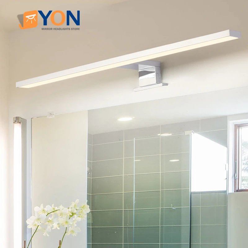 

Modern Led Mirror Light Bathroom Mirror Light Simple Stainless Steel Led Bathroom Wall Light Mirror Cabinet Light AC 90-260V