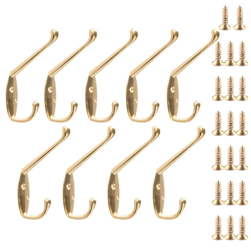 

9 Pcs Coat Hooks European Hat Hanger Heavy Duty Robe Holder Towel Hooks for w/Sc