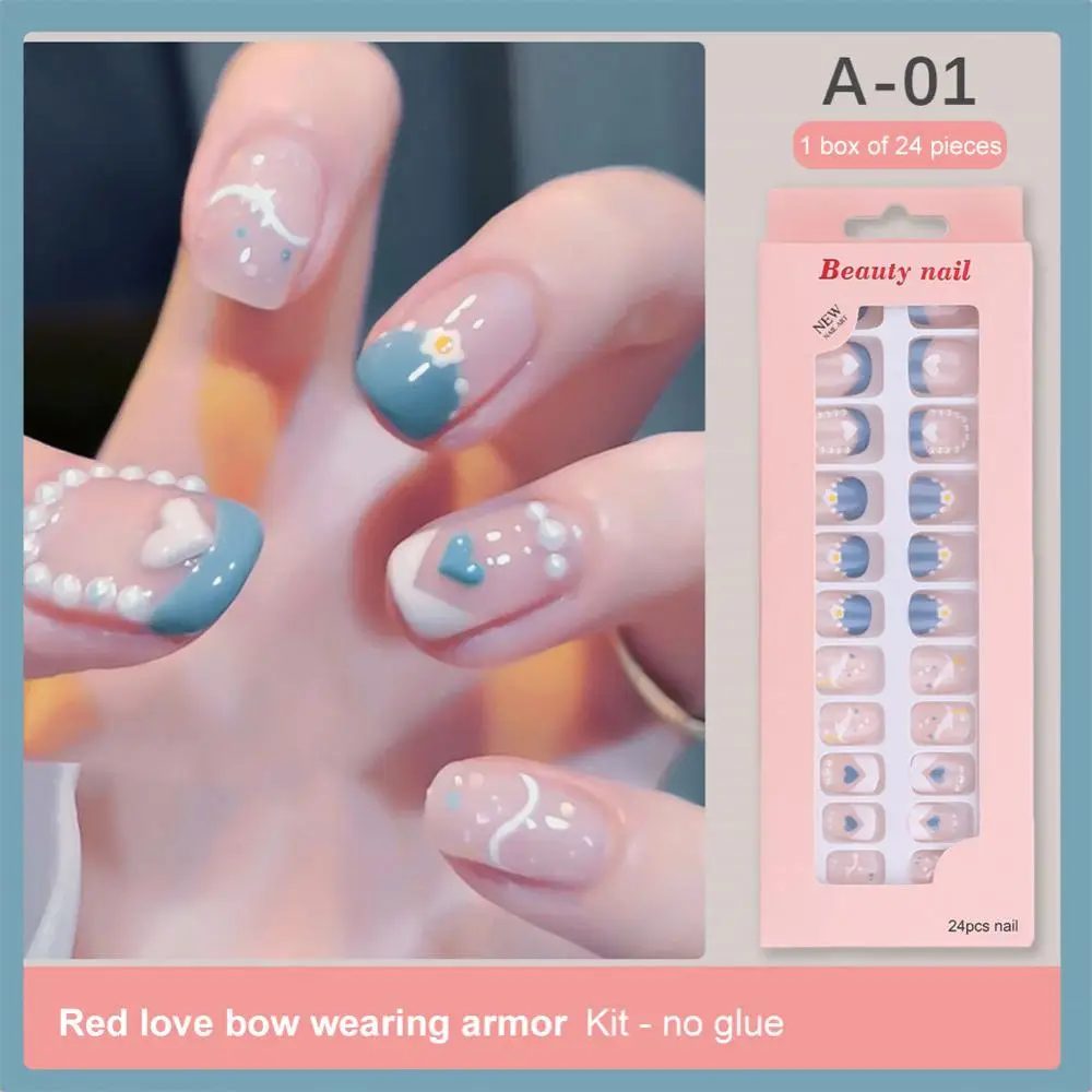 

Накладные ногти средней длины, 24 шт., накладные ногти со съемным износом, накладные ногти со съемным покрытием, накладные ногти