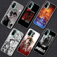 anime attack on titan eren yeager phone case for xiaomi redmi note 9s 8 11 7 9 10 pro 10s clear cover red mi note 8pro k40 cases