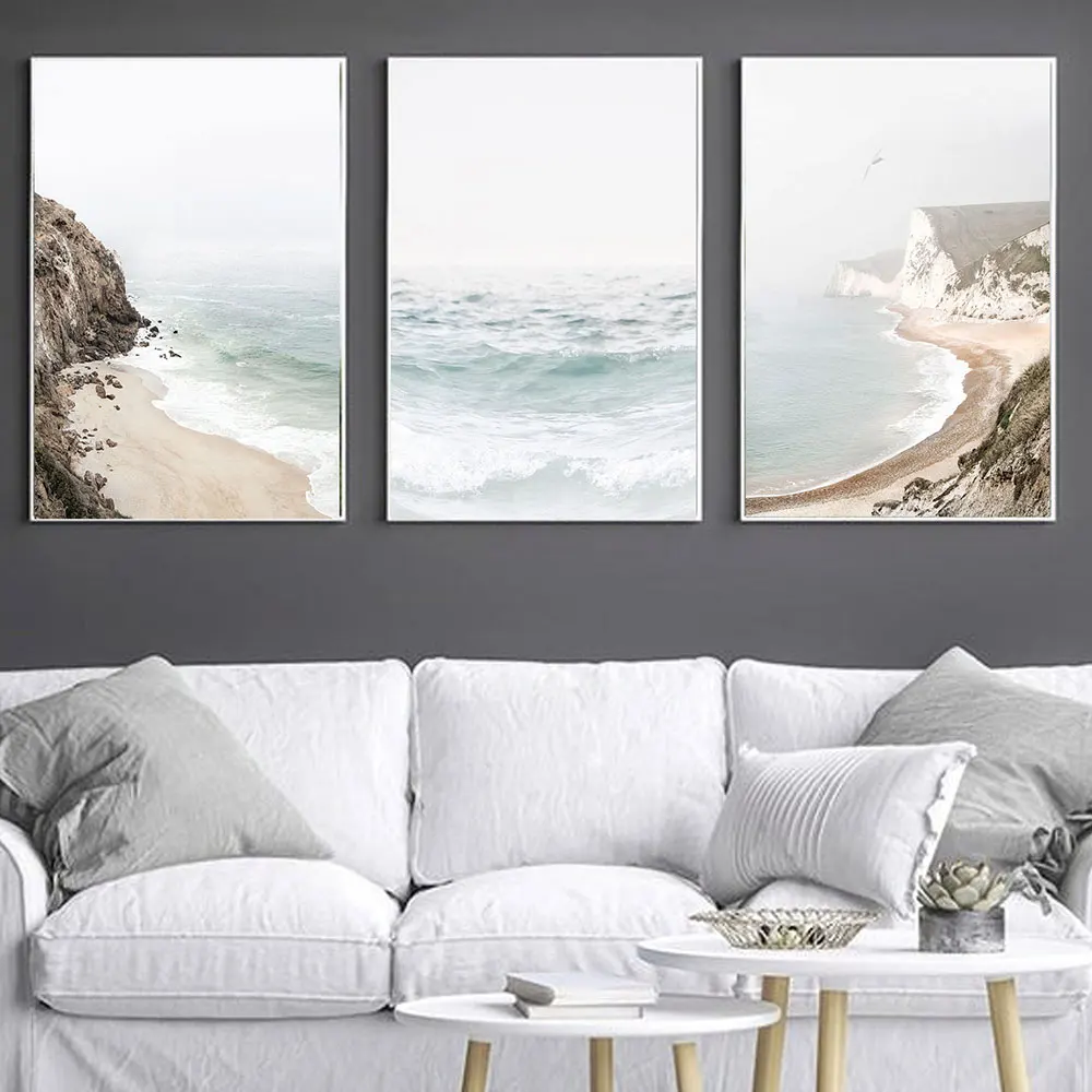 

Coastal Ocean Wall Poster Print Sea Reef California Canvas Painting Landscape Gallery Home Picture Decoration Living Room Art