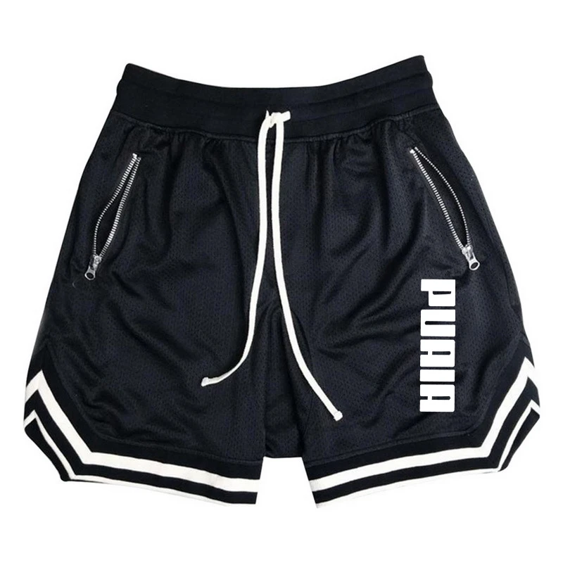 

2023 New Summer Thin Shorts Mesh Sports Basketball Shorts Men's Running Training Breathable Fitness Capris Loose Fit