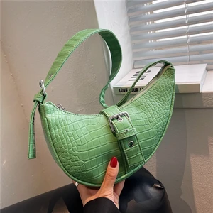 Unique Design Crocodile Pattern Crescent Adjustable Wide Strap Shoulder
Bags For Women Luxury Brand 2022 Belt Buckle Saddle Tote 17.58 USD