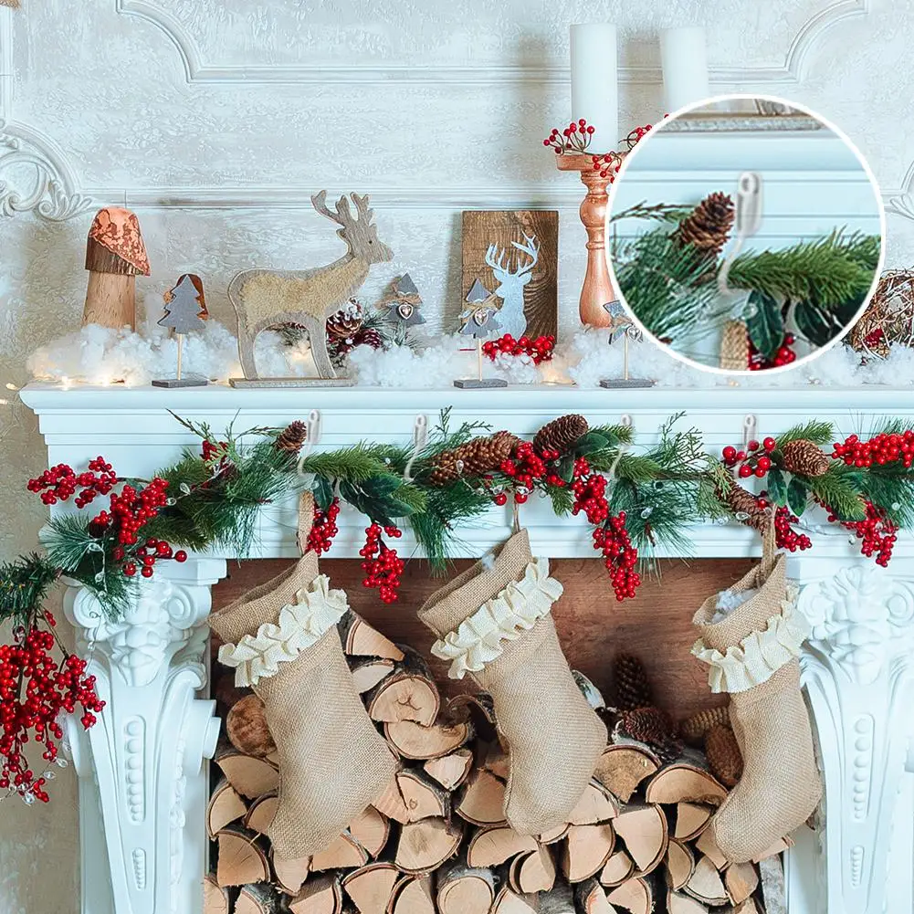 12 шт. Рождественские галстуки-гирлянды — многоразовые силиконовые вешалки для