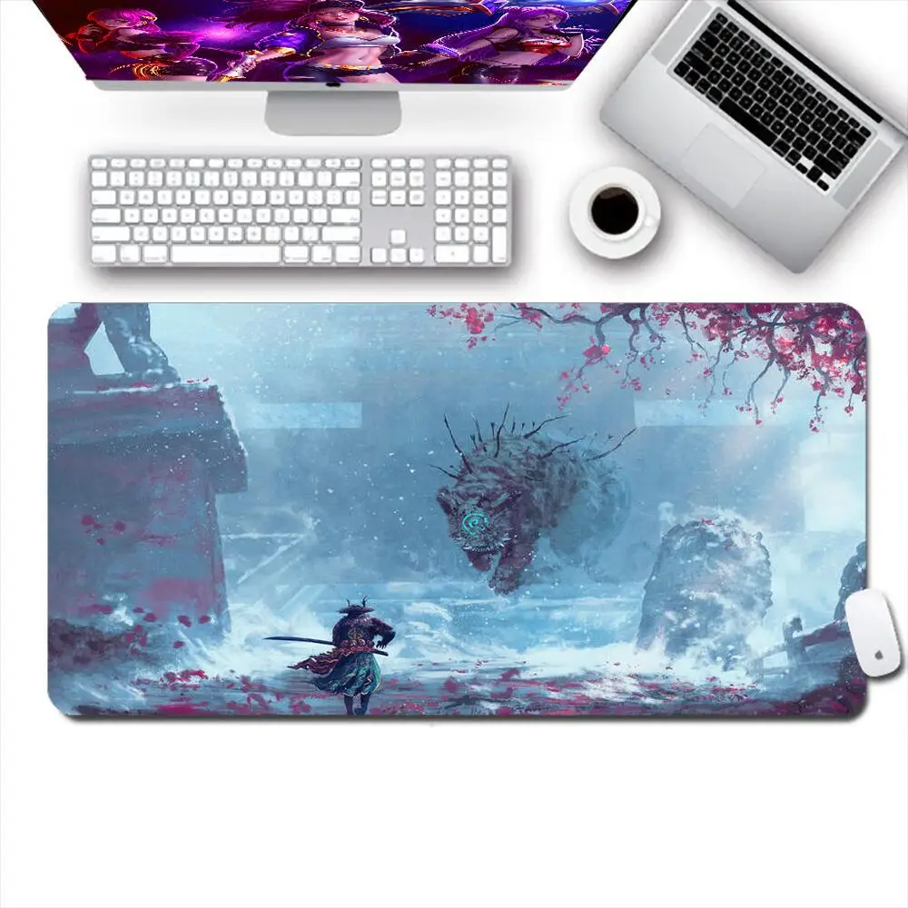 

Japanese Samurai Tree Sun Anime Mouse Pad Gaming Game Players Speed Lock Edge Rubber Desk Office Anti Slip Mousepad Keyboard Mat