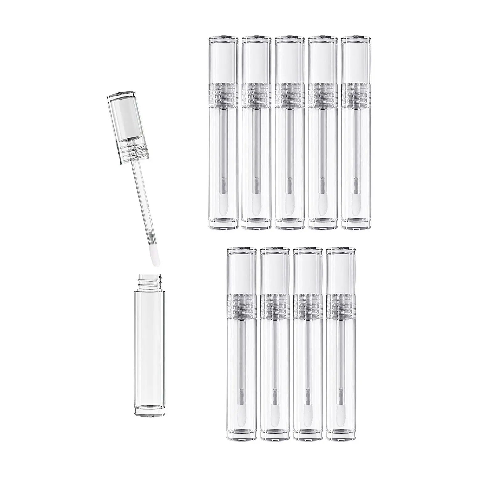 

10Pcs Lip Gloss Tubes Containers Empty Refillable Clear Lip Balm Containers Tubes for Girls Women Makeup Replacement Accessories