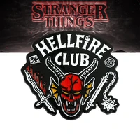 enamel stranger things hellfire club badges brooches punk eddie munson pins brooch for women men metal lapel pin vintage jewelry