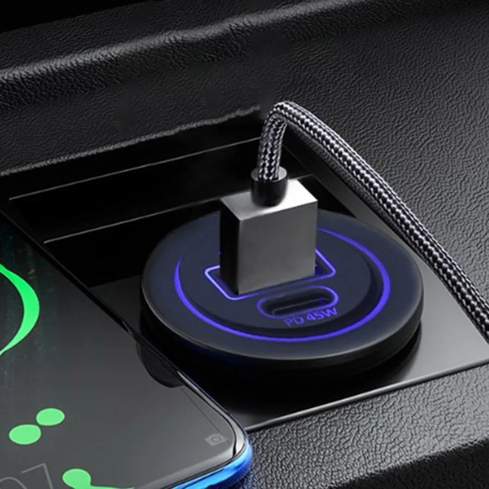 

Интеллектуальное идентификационное Зарядное устройство USB Тип C интерфейс зарядки два в одном Модель Тип C PD интерфейс быстрое автомобильное зарядное устройство