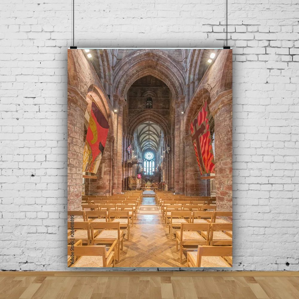 

Auditorium European Style Church Photography Backdrop Props Architecture Zagreb Cathedral Photo Studio Background JT-08