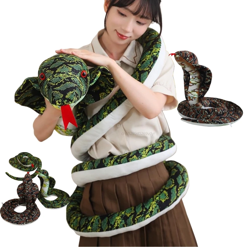 Мягкое Животное 400 см Реалистичная плюшевая игрушка питона имитация длинной