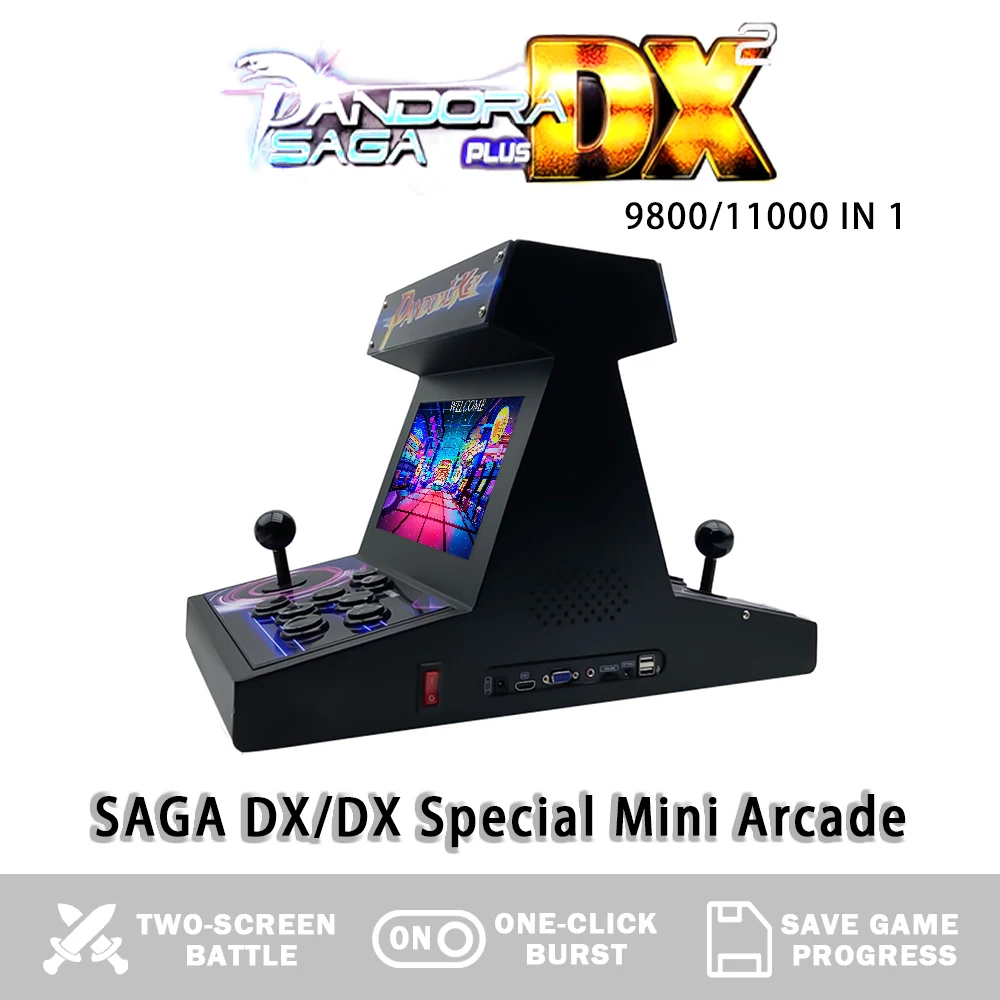 

2023 New Pandora Arcades Game 11000 in 1 Box Machine 10 Inches 720P HD Double-sided Screen Mini Arcade 1-4 Players Video Console