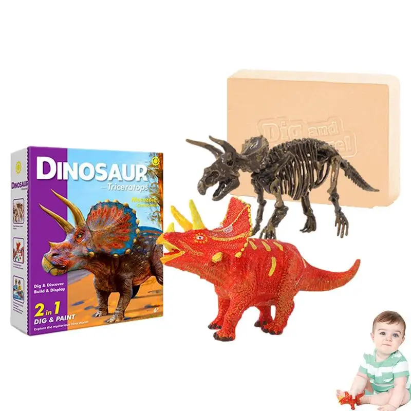 

Children Dinosaur Fossils Toy DIY Archaeological Excavation Digging Set Educational Discovery Science Skeletons