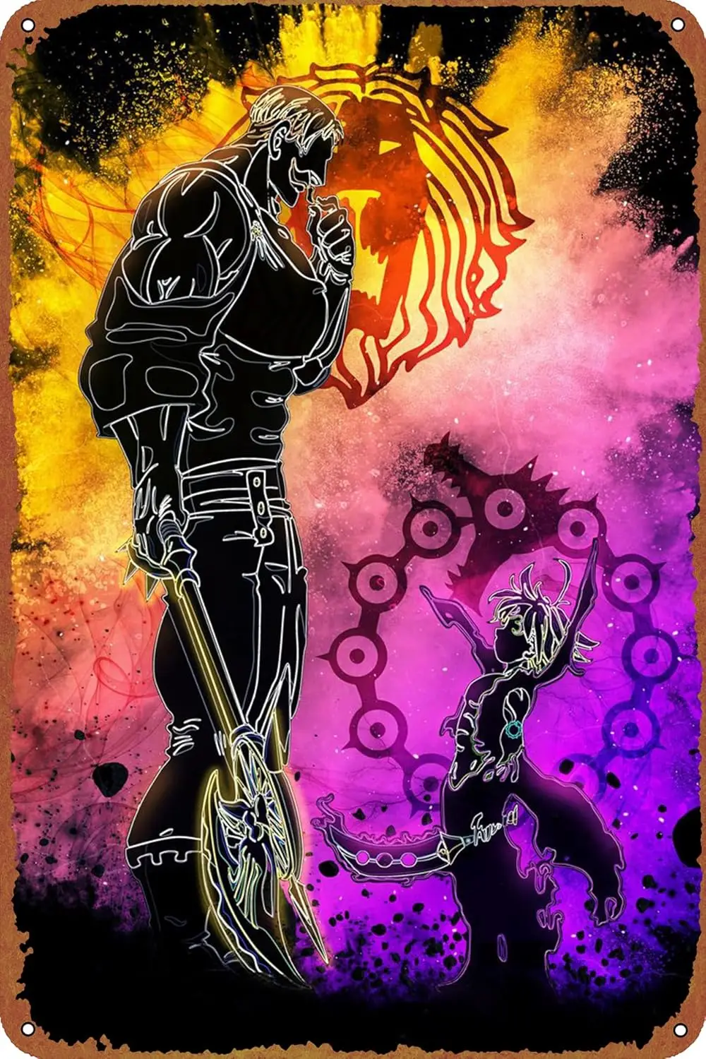 KIVYYB Семь смертных грехов аниме постер металлическая табличка жестяная вывеска