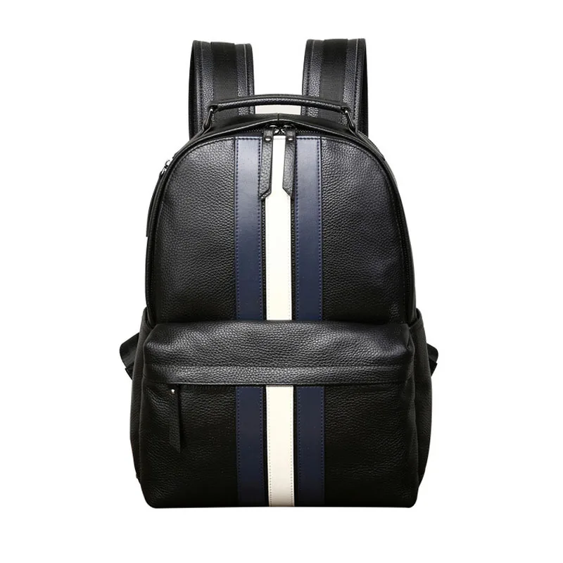 

New Brand 100% Genuine Leather Men Backpacks Fashion Real Natural Leather Student Backpack Luxury Computer Laptop Designer Bag