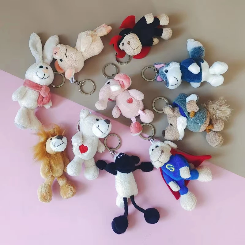 Милые плюшевые куклы-брелки с животными автомобильные аксессуары милые овечки