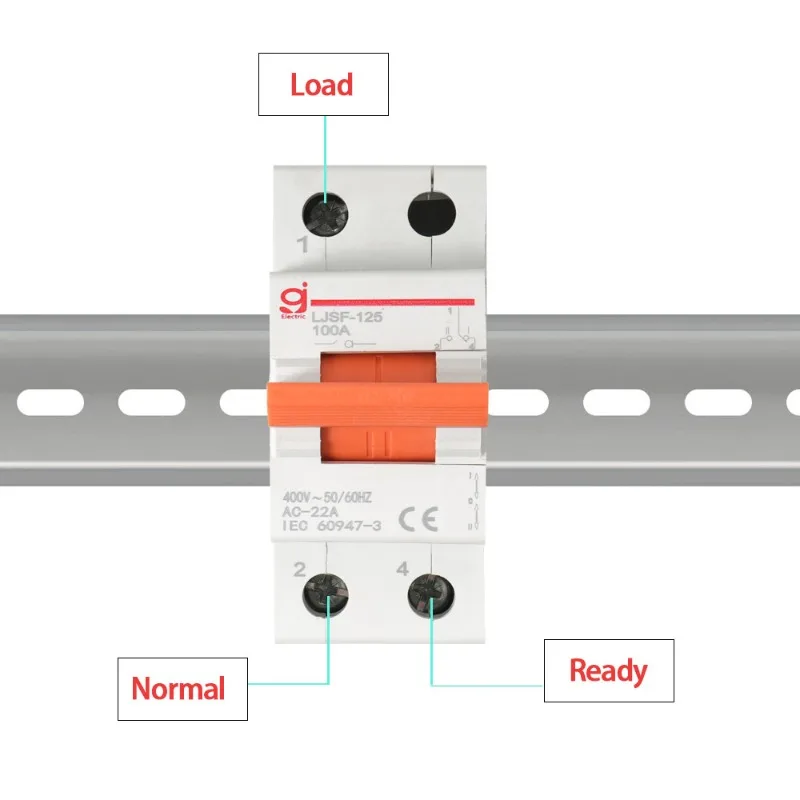 ZOII 3-позиционный 1P AC 100A 125A двойной мощный ручной резервный выключатель