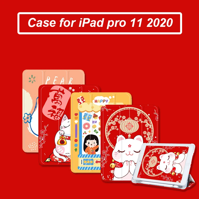 

Чехол для iPad Pro 11 2020 с держателем для карандашей, прозрачная задняя крышка планшета, Чехол для iPad Pro 2020 11 дюймов