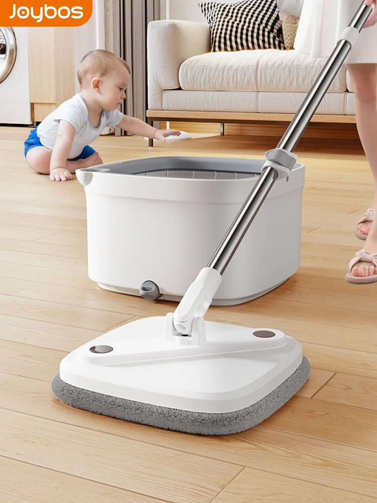

Joybos Hand-Free Lazy Squeeze Mop Spin Mop With Bucket Automatic Magic Floor Mop Nano Microfiber Cloth Self-Cleaning Square Mop
