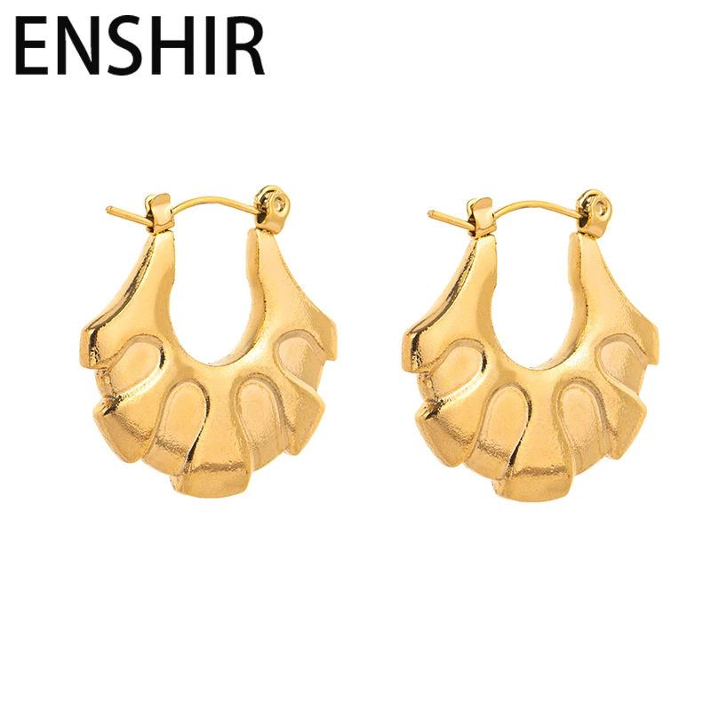 Модные серьги-гвоздики в форме сердца ENSHIR из нержавеющей стали 316L с бамбуковым