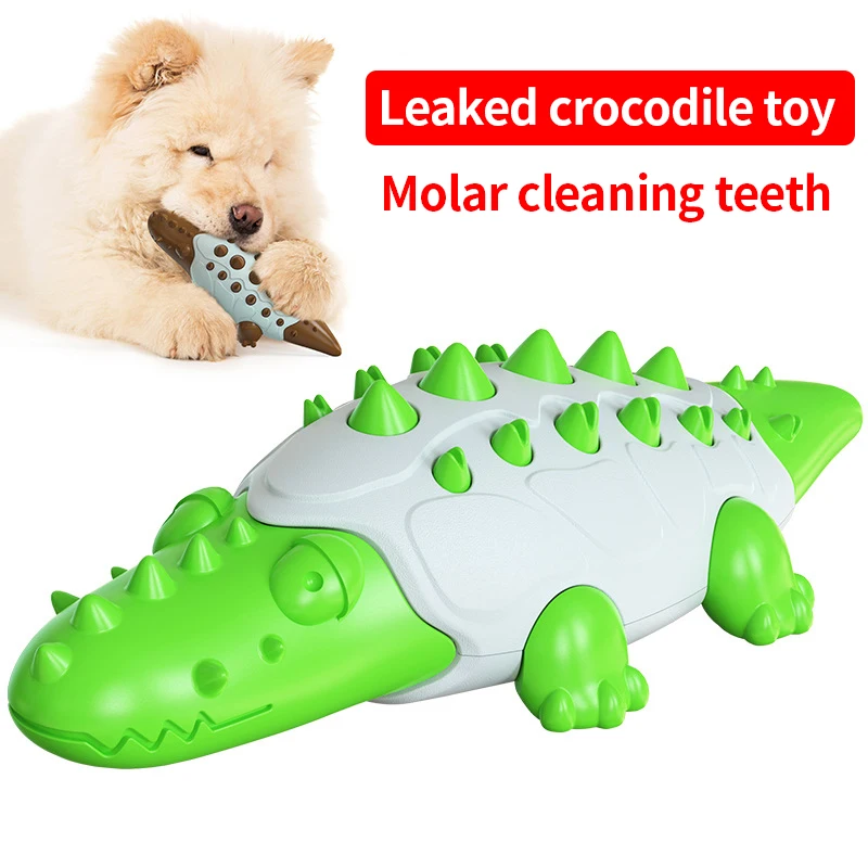 

Dog Toy Crocodile Shape Sound Toy Molar Anti-bite Clean Teeth Pet Squeak Toy Dog Chewing Interactive Toy Not Easy To Break
