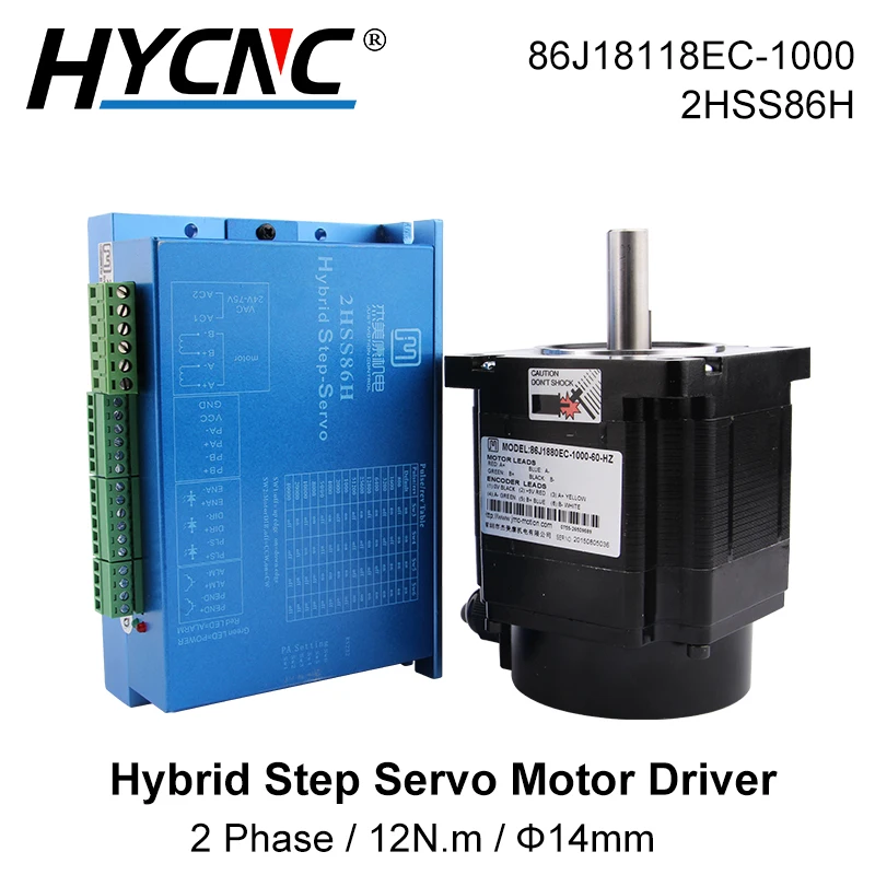 

NEMA34 2-Phase Hybrid Servo Motor 86J1880EC Torque 4.5NM JMC 2HSS86H Servo Drive 60V-80VAC 6A , CNC Controller Kit