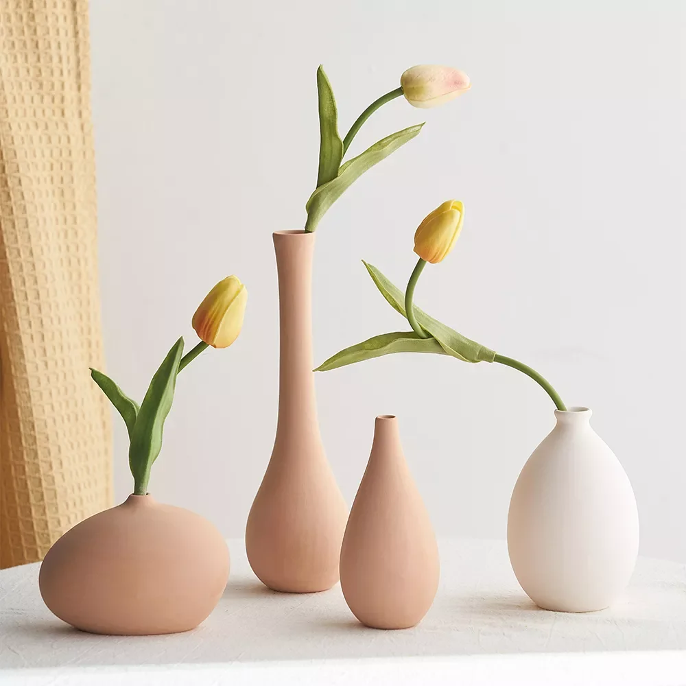 

NEW Home Decor Vase Simple Decorative Ceramic Vase Office Desktop Decoration White Vase Home Living Room Arrangement Vase