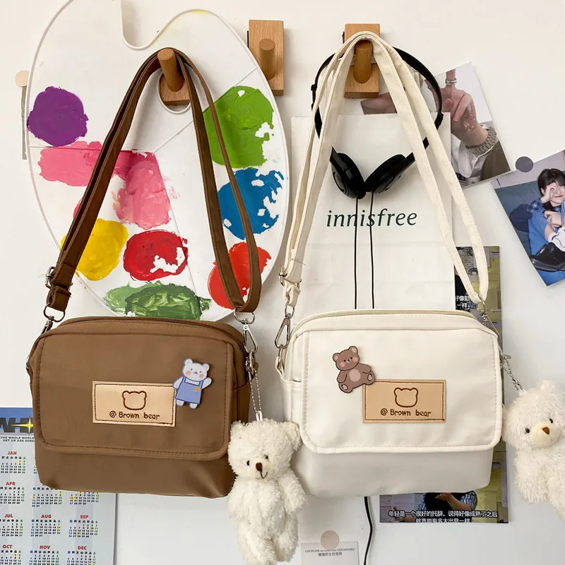 

Japanese shoulder bag female 2022 new girl student crossbody bag Korean women canvas small square bag