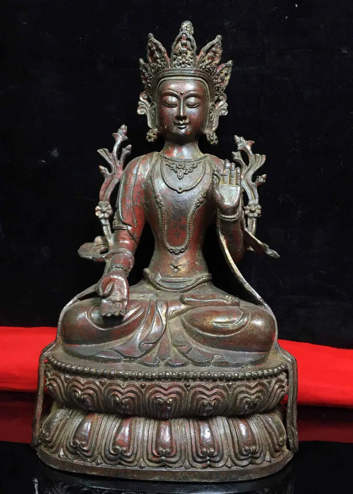 

Стандартная буддистская тибетская статуя народное искусство Китая Kwan-Yin