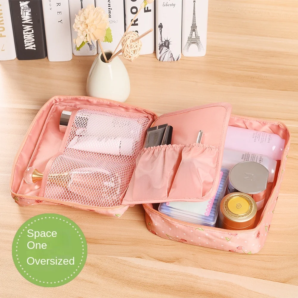 

2023 New Floral Portable Travel Wash Bag Cosmetic Bag Travel Waterproof Storage Bag Handbag Wash Bag Square Bag Cosmetic Cases