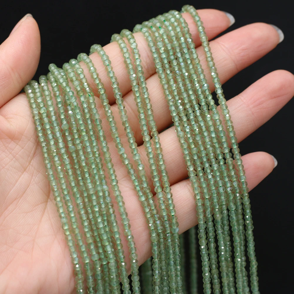 Купи Natural Apatite Stone Beads Small Green Round Faceted Spacer Beads For Jewelry Making DIY Bracelet Necklace Strand Gift Handmade за 256 рублей в магазине AliExpress