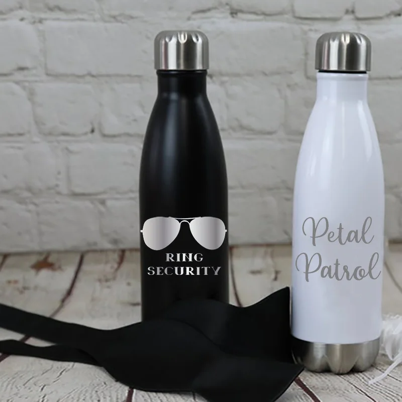 

Petal Patrol Ring Security water bottle Wedding Day Bachelorette hen party bridal shower Flower Girl Ring Bearer Proposal gift
