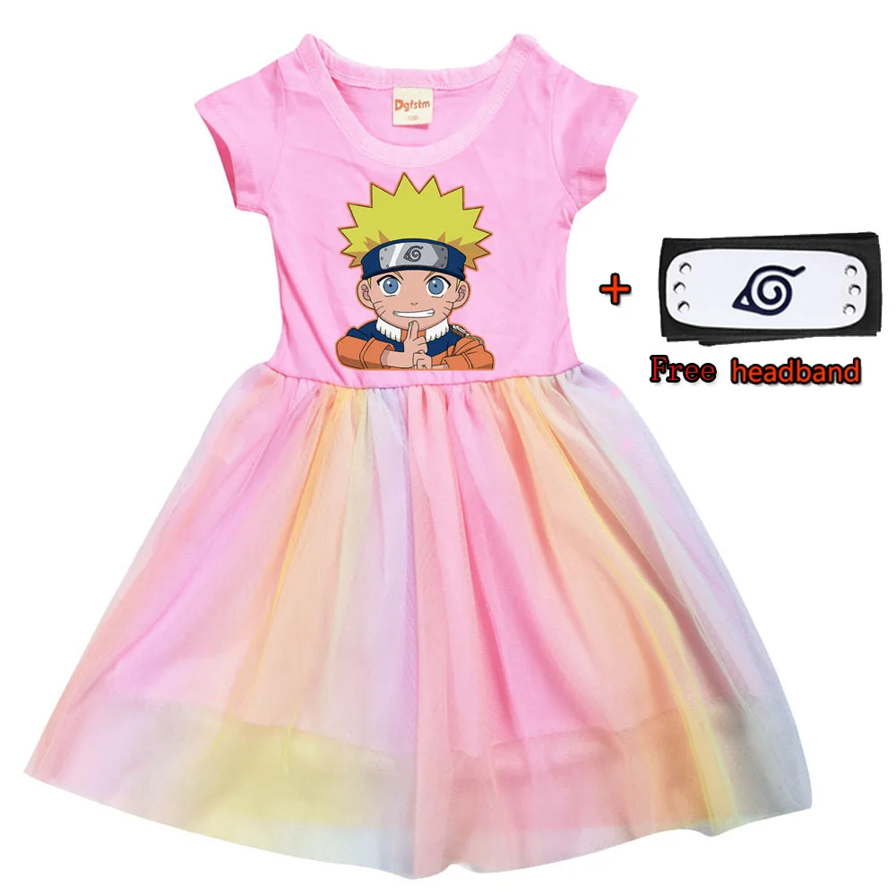 

Kids Dresses for Girl Christmas Outfits Cartoon Juvenile Uzumaki Narut Dress Summer Cos Costume Wedding Party Formal Ball Gown