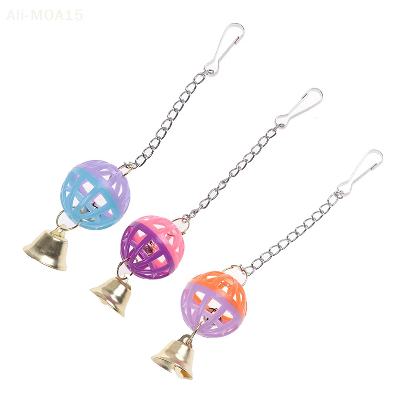

Pet Parrot Bird Cockatiel Bell Swing Ball Hanging Cage Toy Pet Supplies