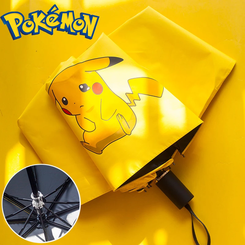 Зонт Покемон Пикачу мультяшный аниме зонт от солнца защита УФ складной двойного