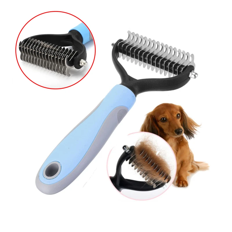 

Dog Cat Hair Removal Comb Cats Brush Grooming Tool Puppy Hair Shedding Trimmer Combs Pet Fur Trimming Dematting Deshedding Brush