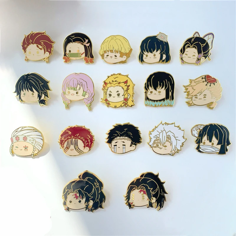 

Demon Slayer Cute Hard Enamel Pin Kimetsu No Yaiba Lapel Pins badges Brooch on Clothes Anime Backpacks Accessories New Year Gift