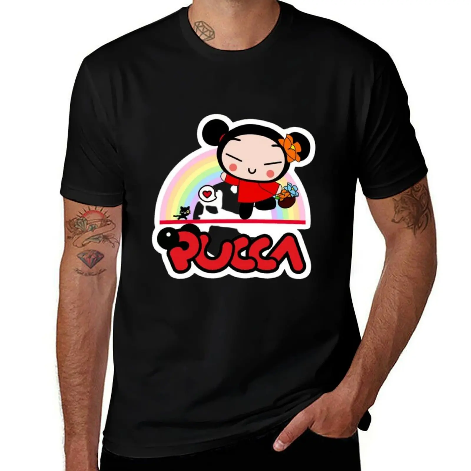 Футболка Pucca And Garu для мальчиков футболка с рисунком животных летний топ мужская