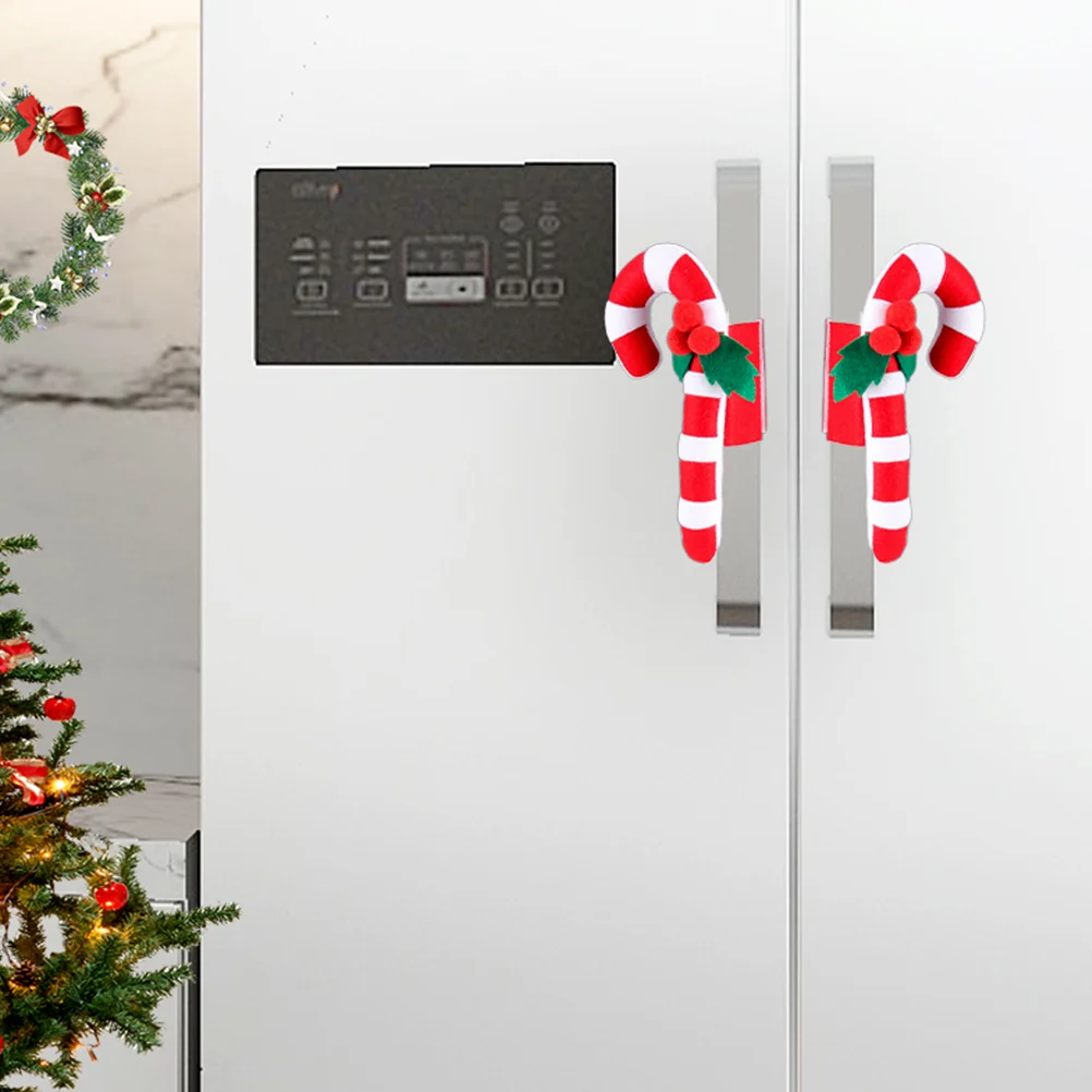 

Handle Cover Covers Christmas Refrigerator Kitchen Appliance Door Fridge Microwave Protector Oven Dishwasher Cane Candy