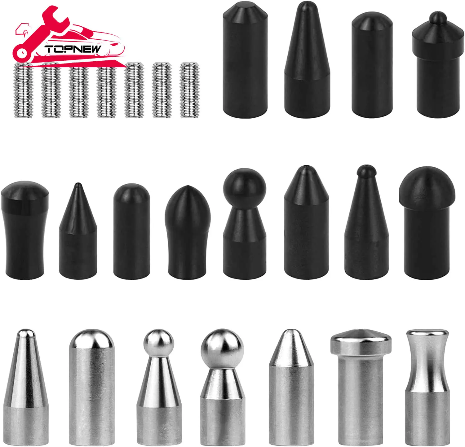 

Paintless Dent Repair Tools Repair Tip Stainless Steel and Rubber Awl Heads Adapt To The Rod Complete Set of Replacement Head