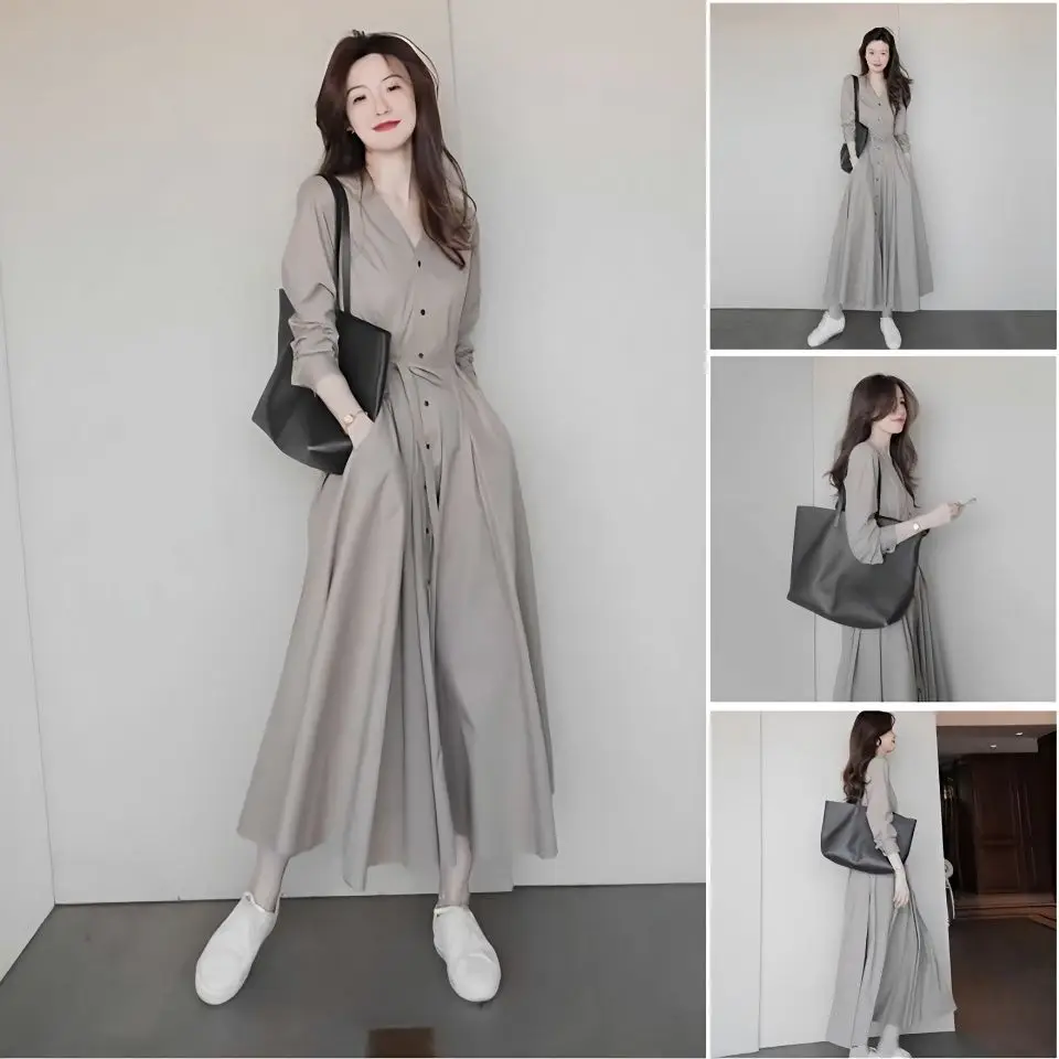 

Retro Long Dress Long Sleeve Aesthetic Clothing Party Dresses for Womens 2023 Elegant Gowns Korean Style Clothes Urban Harajuku