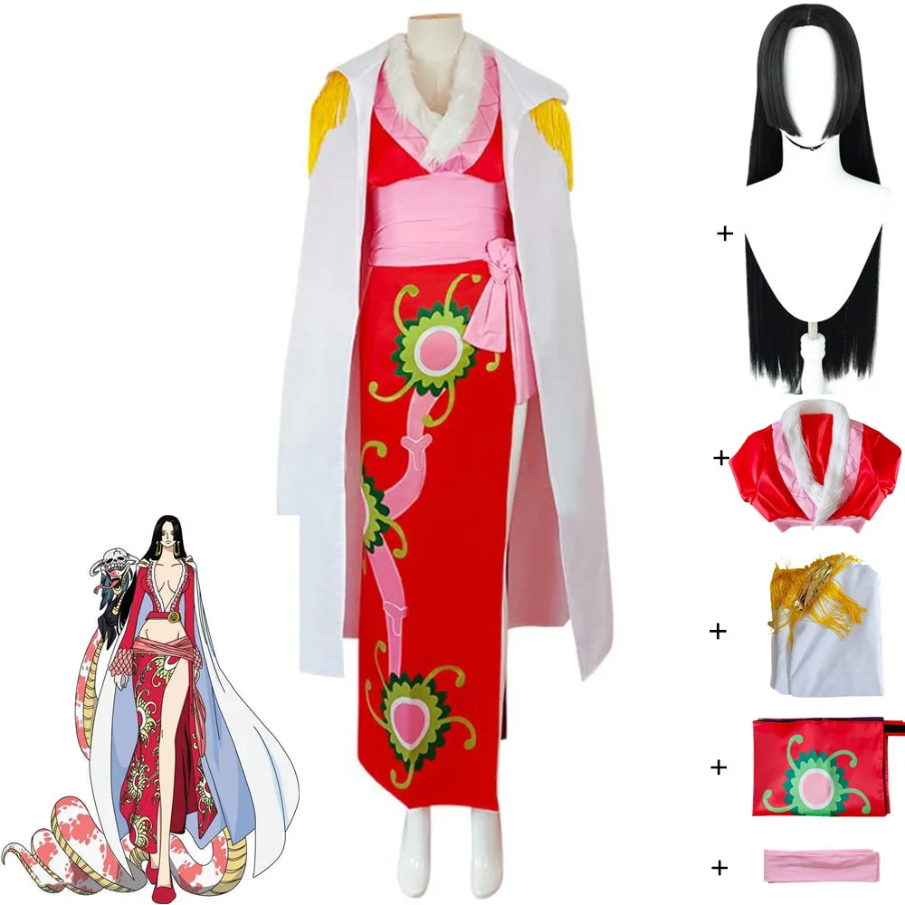 

Anime Lily Seven Warlords of The Sea Boa·Hancock Cosplay Costume Halloween Empire Snake Clothes for Sexy Woman Suit Wig