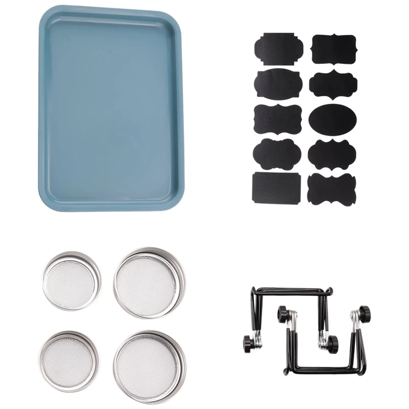 Комплект для проращивания 4 крышки из нержавеющей стали 2 подставки проростков