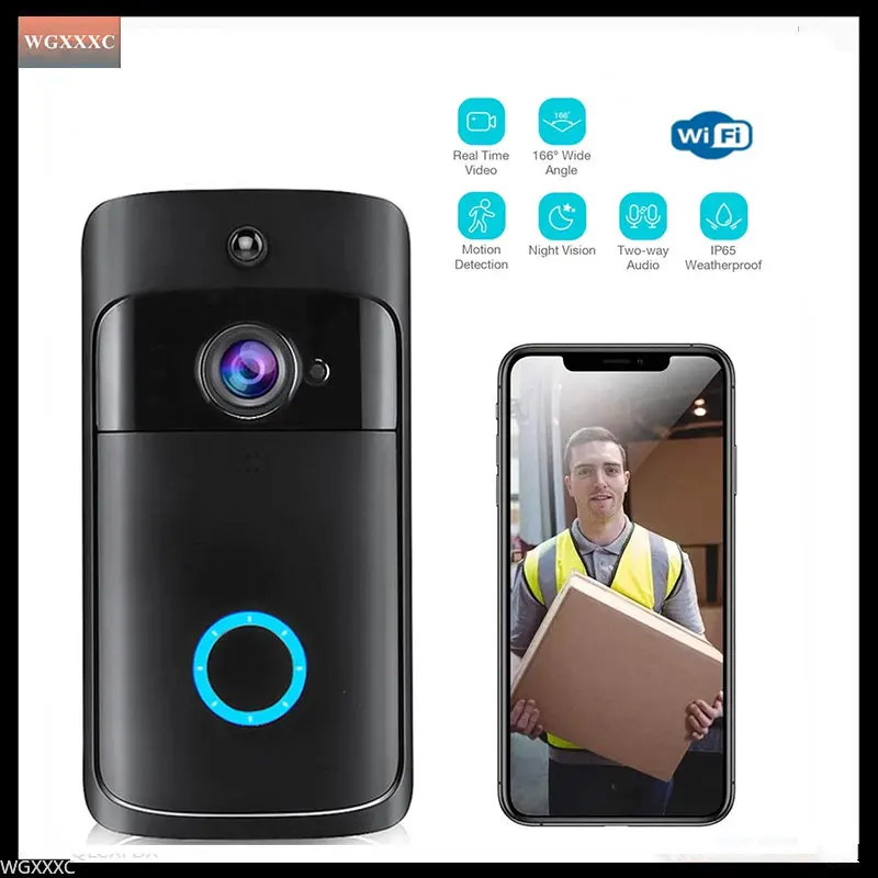 

Video Doorbell Camera wifi Wireless Operated Motion Detector Audio and Speaker Night Vision for iOS and Android wifi doorbell