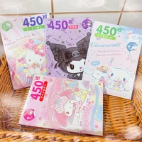 450pcs sanrios sticker booklet kawaii hello kittys anime cinnamoroll my melody kuromi pvc accessories decorative girls