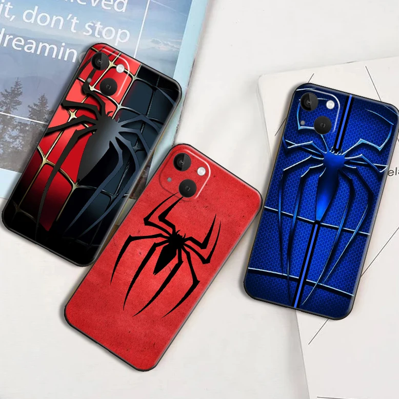 

2022 Silicone Soft Phone Case Spider Pattern On For iPhone 11 12 13 Pro Max Mini X XR 7 8 Plus New Full Lens Protection Cover