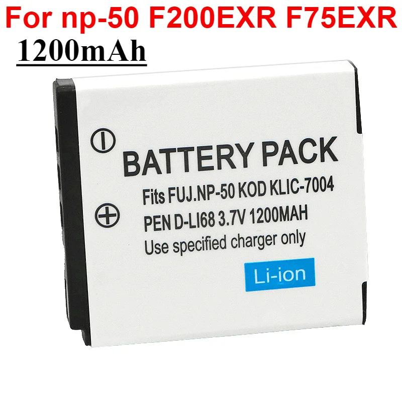 NP-50 FNP50 Аккумулятор для Fujifilm FinePix F200EXR F75EXR F70EXR F100fd F60fd F50fd XF1 XP100 XP150 XP170 X20 F605EXR KLIC-7004