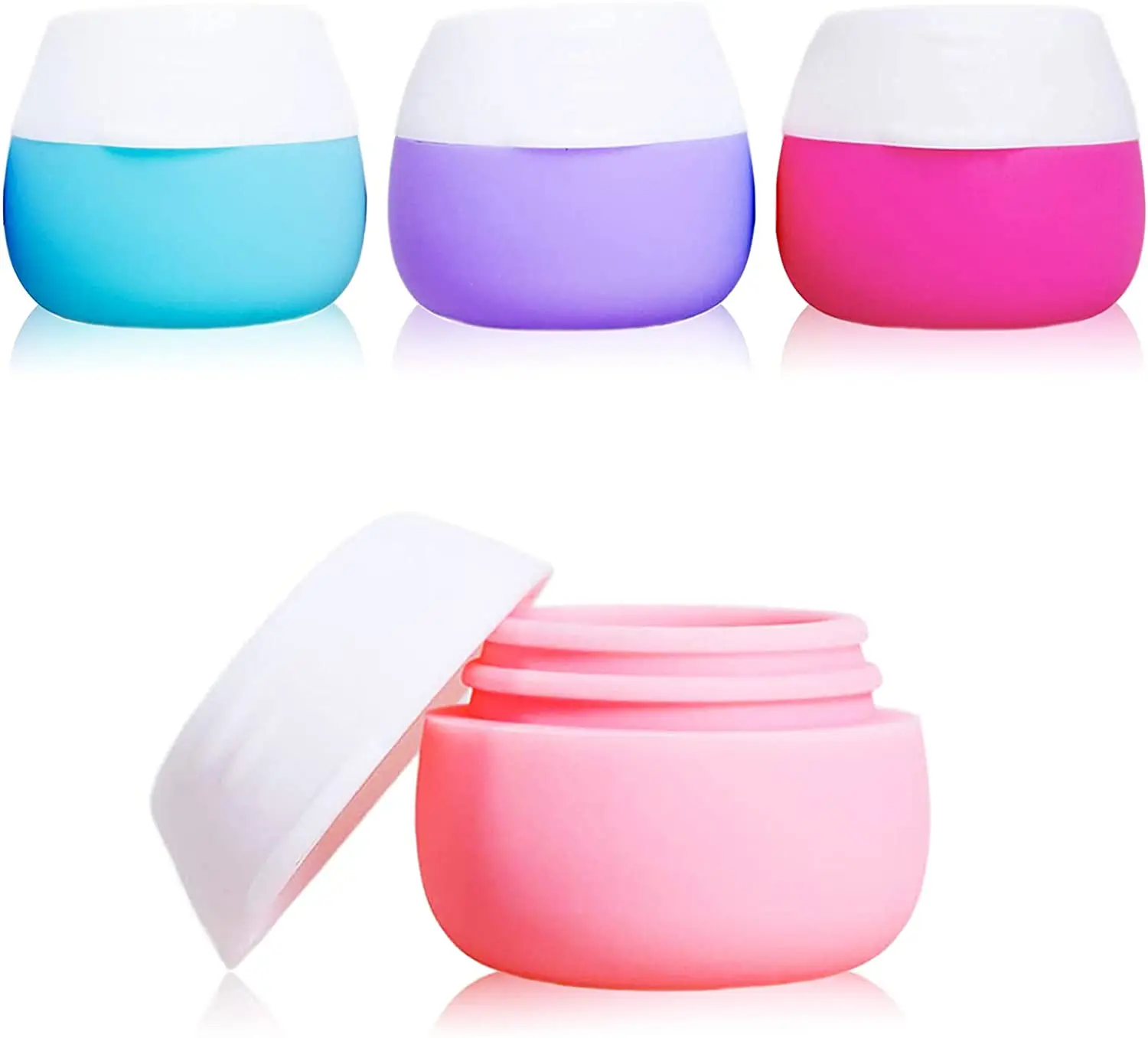 

25g Silicone Cream Jars Refillable Empty Pots Face Cream Bottles Portable Dispenser Leak Proof Travel Containers for Toiletries