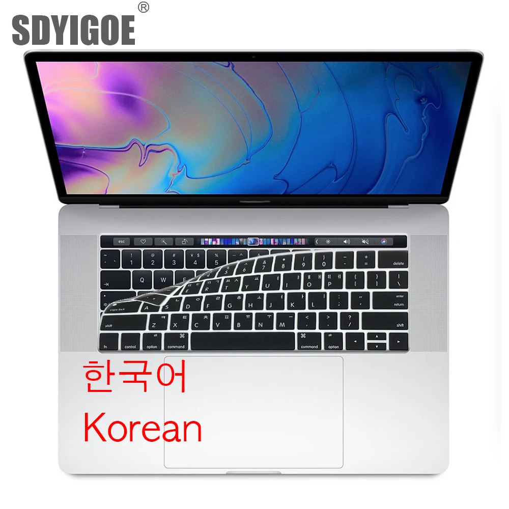 Корейский чехол для клавиатуры с американским ключом для Macbook Pro 13Air 11 12 15 touchbar A2159 A1466 A1932/A1990/A1398/A1708