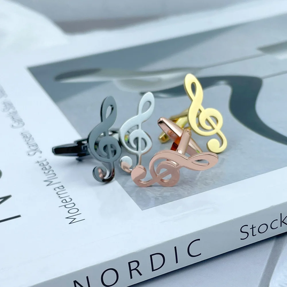 

A Pair Fashion Music Cuff Links Men Metal Cuff Button High Quality Cufflinks Musical Note Business French Shirt Cufflink Jewelry